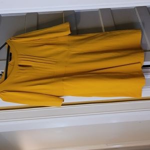 eshakti Mustard Yellow Midi Dress